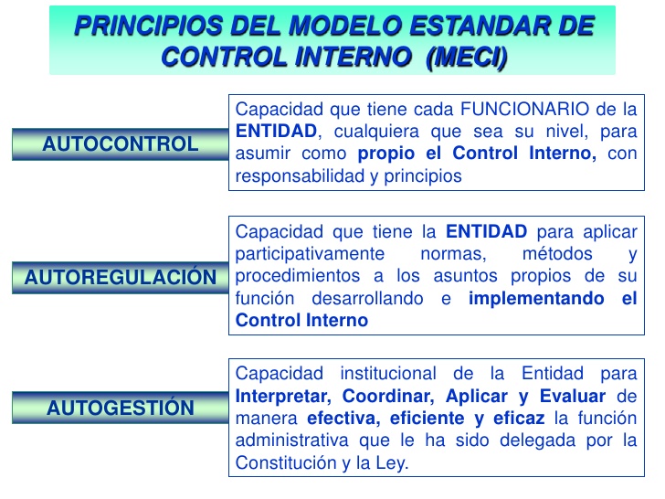 modelo estándar control interno principios
